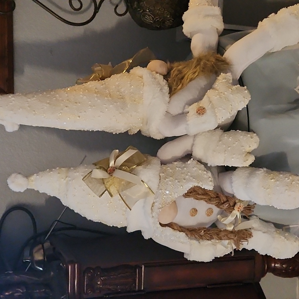 Gnome set female and male christmas decorations  hand-made